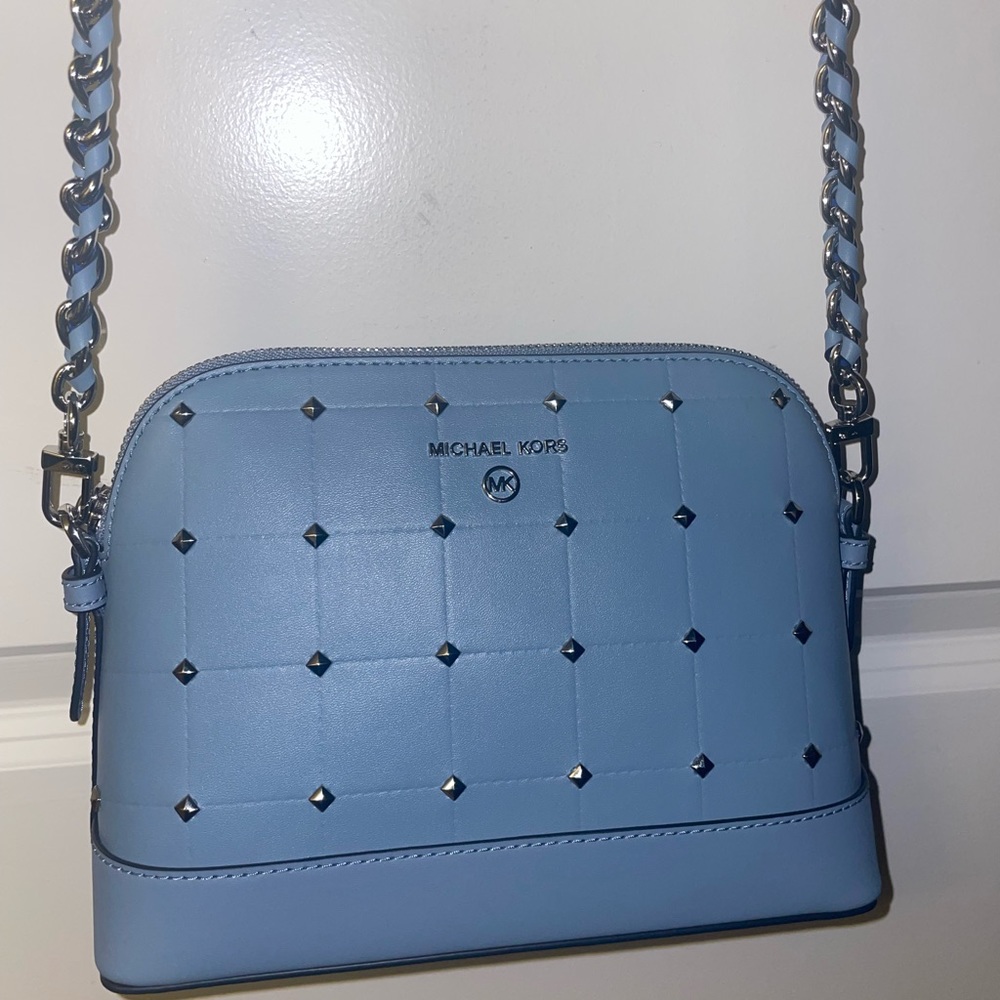 Michael Kors silver studded crossbody bag